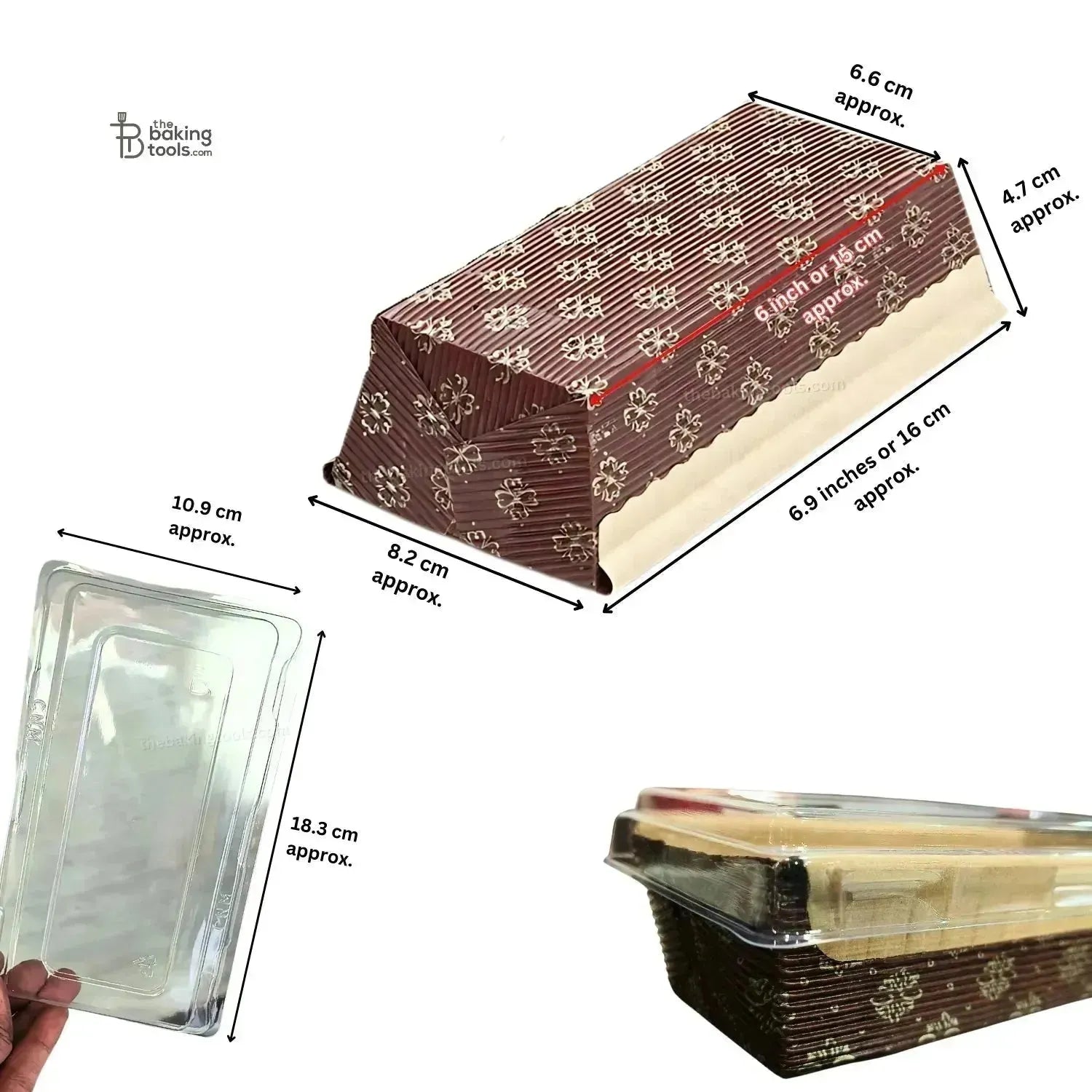 6 Inch Bread Loaf Plum Cake Bake And Serve Mould Container (Pack Of 10) - thebakingtools.com