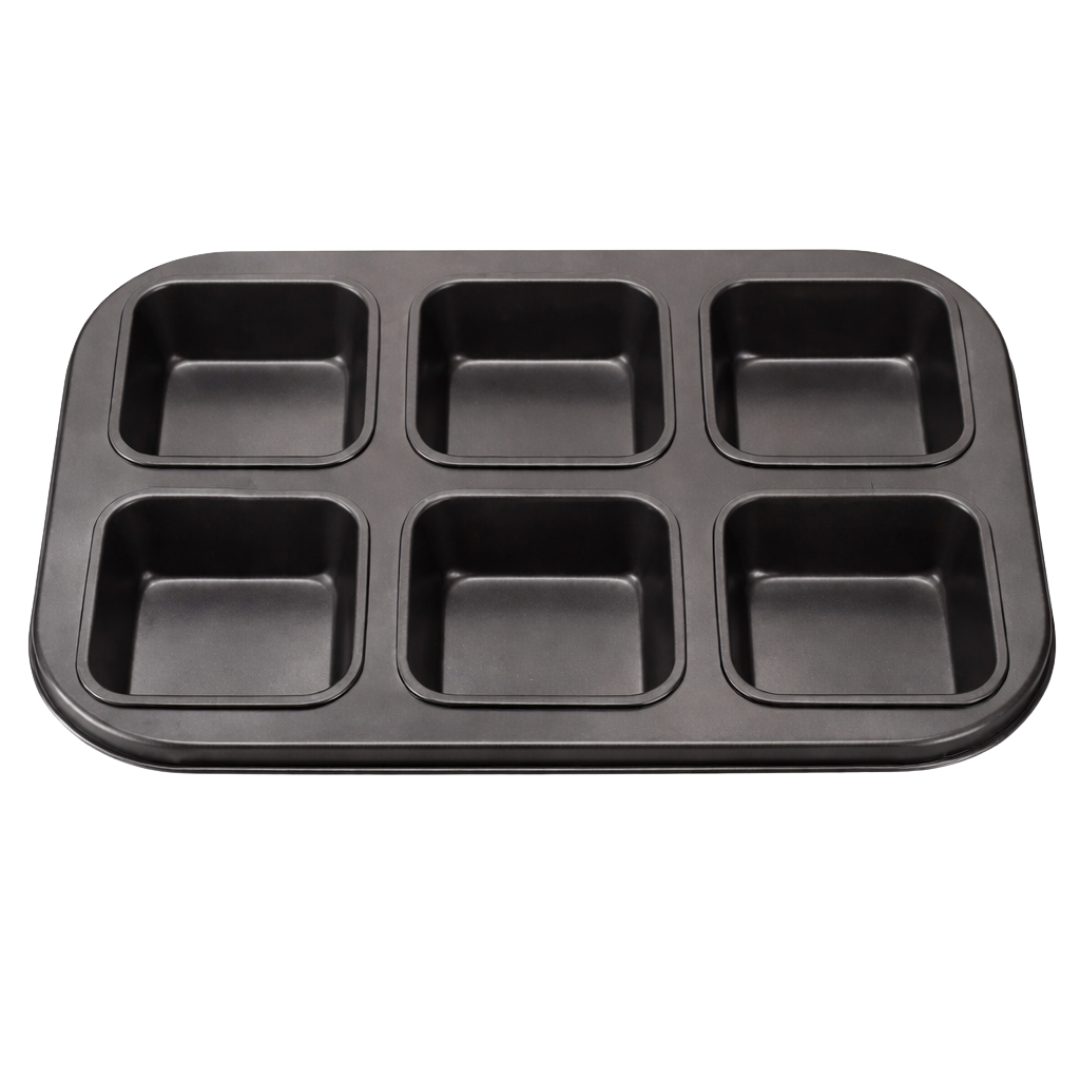 6 Cavity Brownie Muffin Square Mould Tray