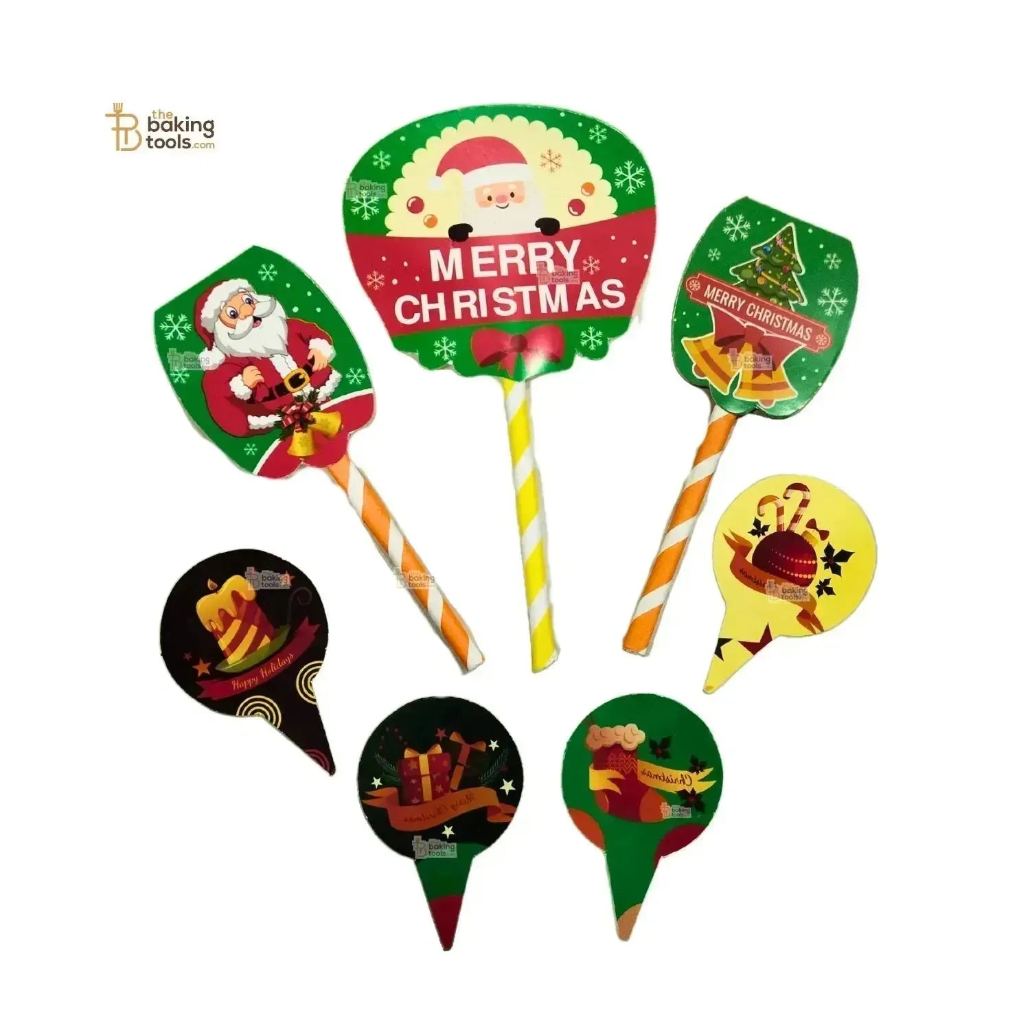 7 Pcs Xmas Paper Merry Christmas Cake Topper Cake Decorations Christmas - 002 - thebakingtools.com