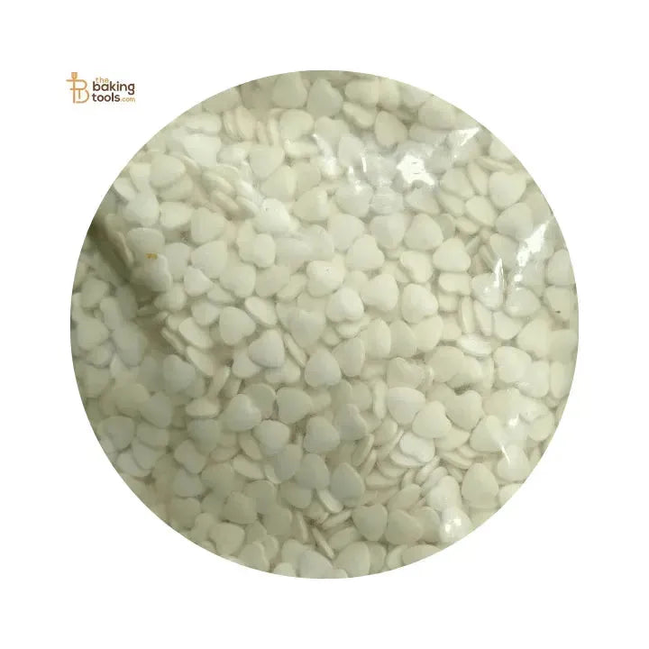 Confetti – White Color Heart shape Cake Decoration - thebakingtools.com