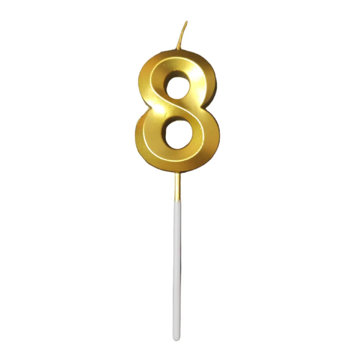 8 Eight Golden Number Candle - thebakingtools.com
