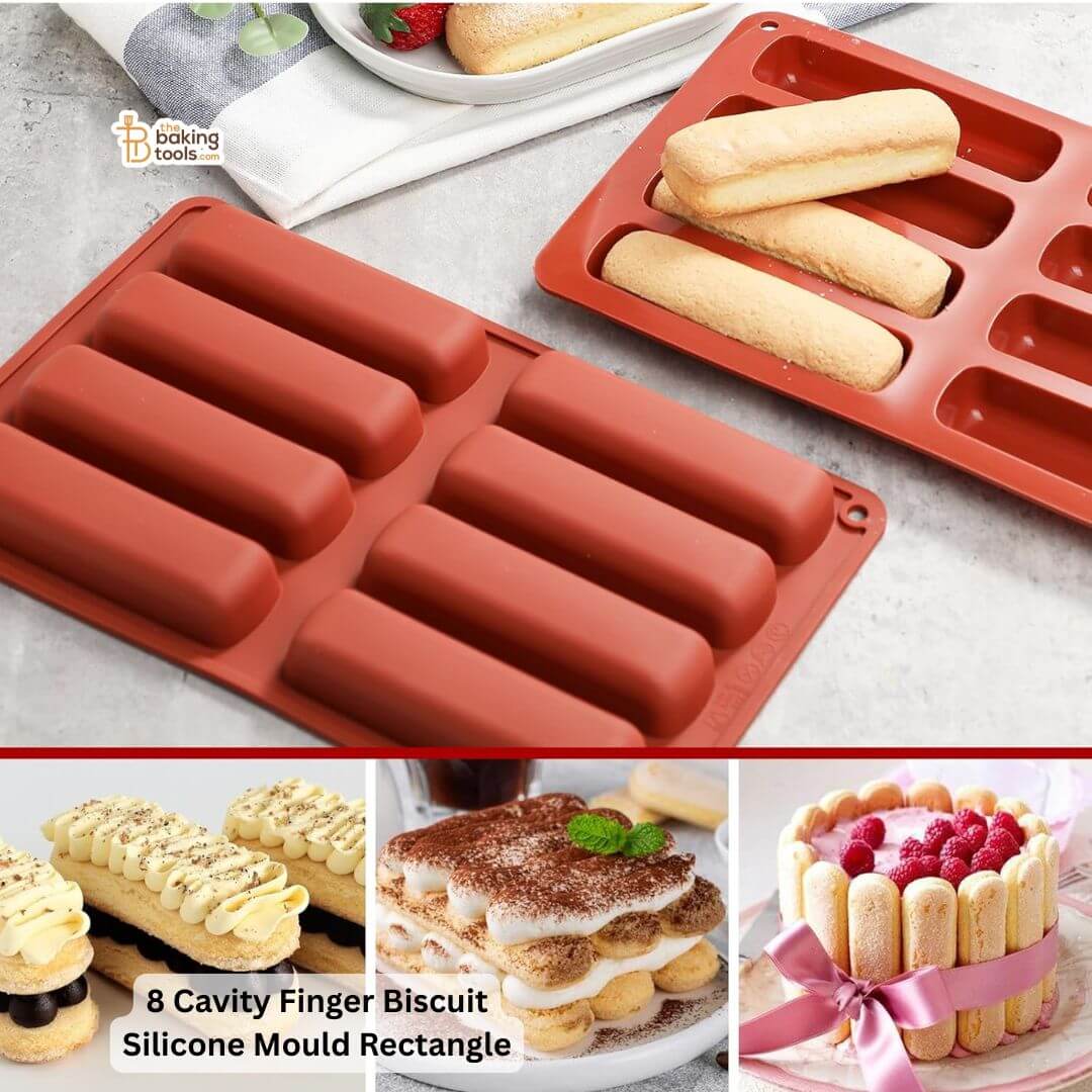 8 Cavity Ladyfinger Biscuit Silicone Mould Rectangle