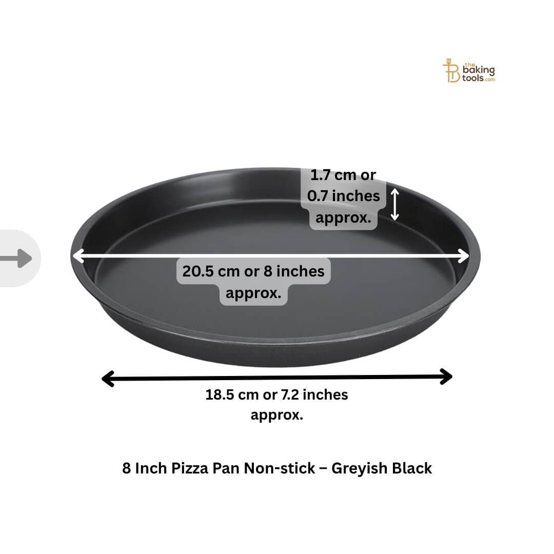 8-inch pizza pan with dimensions