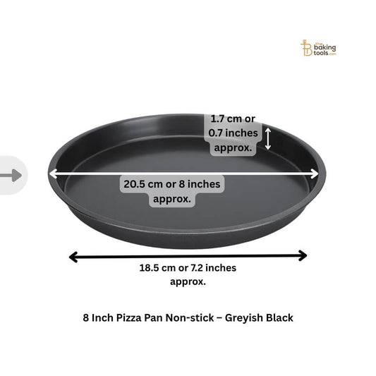 8-inch pizza pan with dimensions