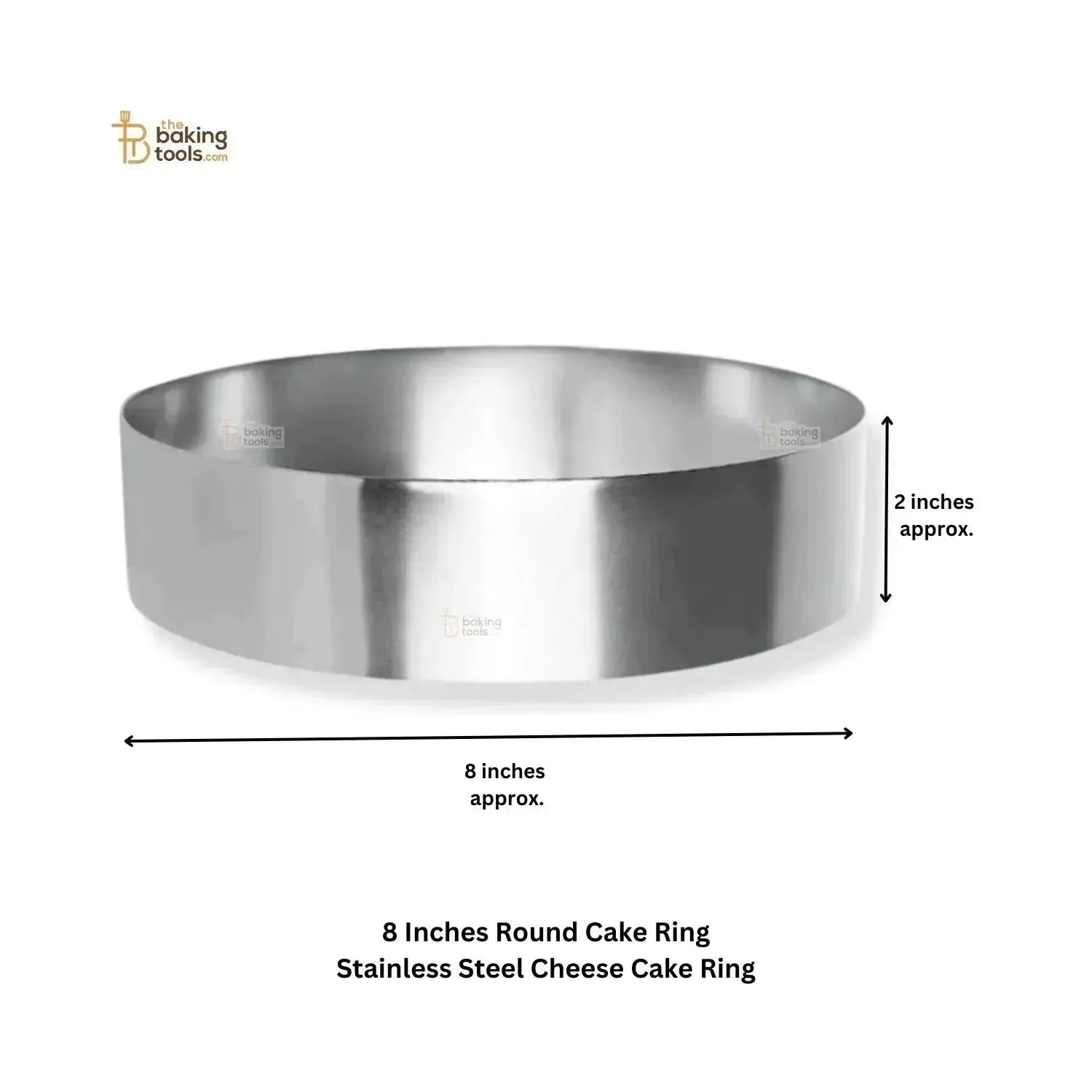 8 Inches Round Cake Ring Stainless Steel Cheese Cake Ring - thebakingtools.com