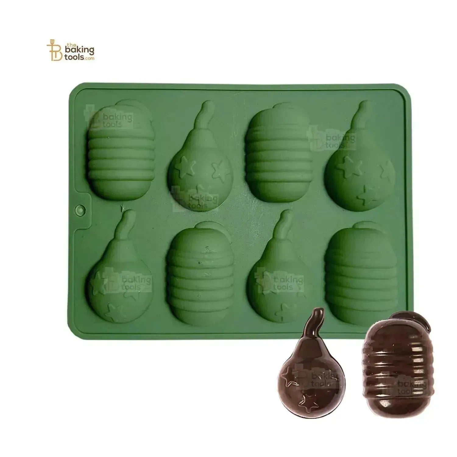 8 Cavity Diwali Sutli Bomb Shape Diwali Firecracker Silicone Chocolate Mould - thebakingtools.com