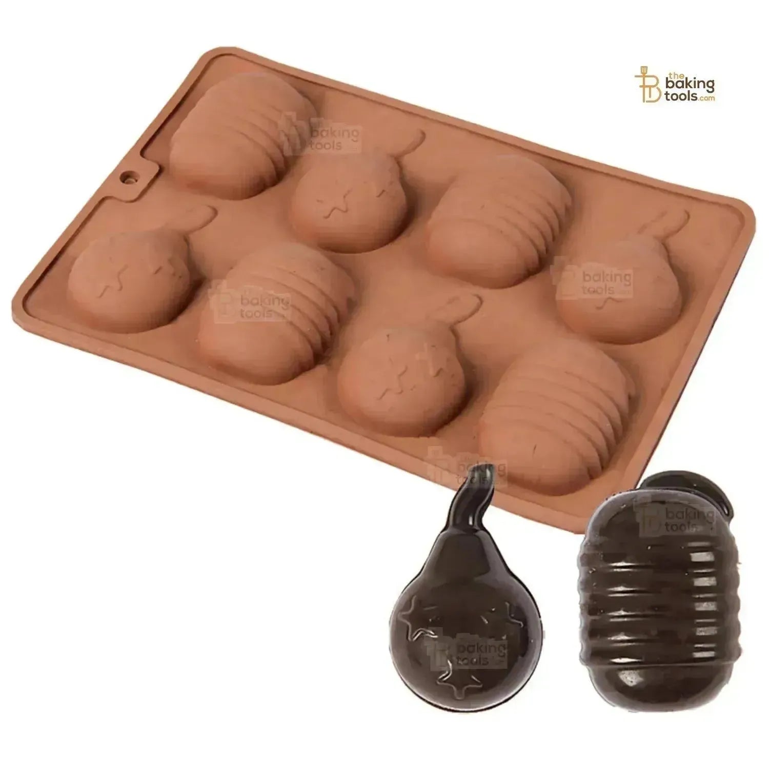 8 Cavity Diwali Sutli Bomb Shape Diwali Firecracker Silicone Chocolate Mould - thebakingtools.com