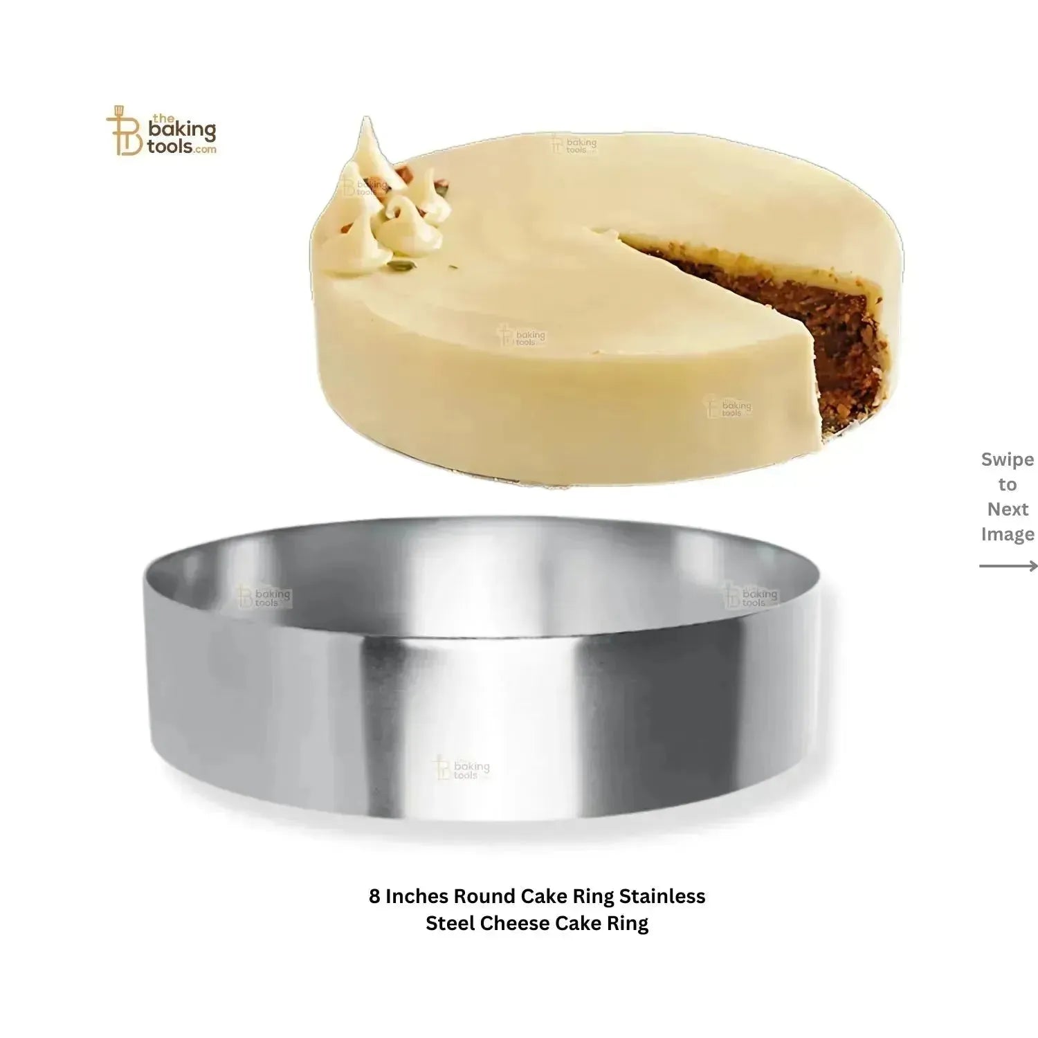 8 Inches Round Cake Ring Stainless Steel Cheese Cake Ring - thebakingtools.com