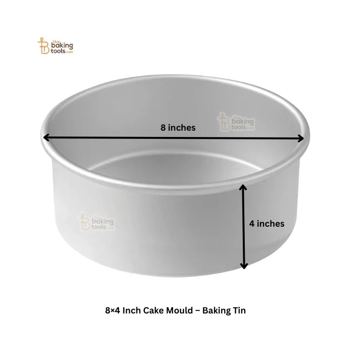 8×4 Inch Round Aluminium Cake Mould – Durable Baking Tin