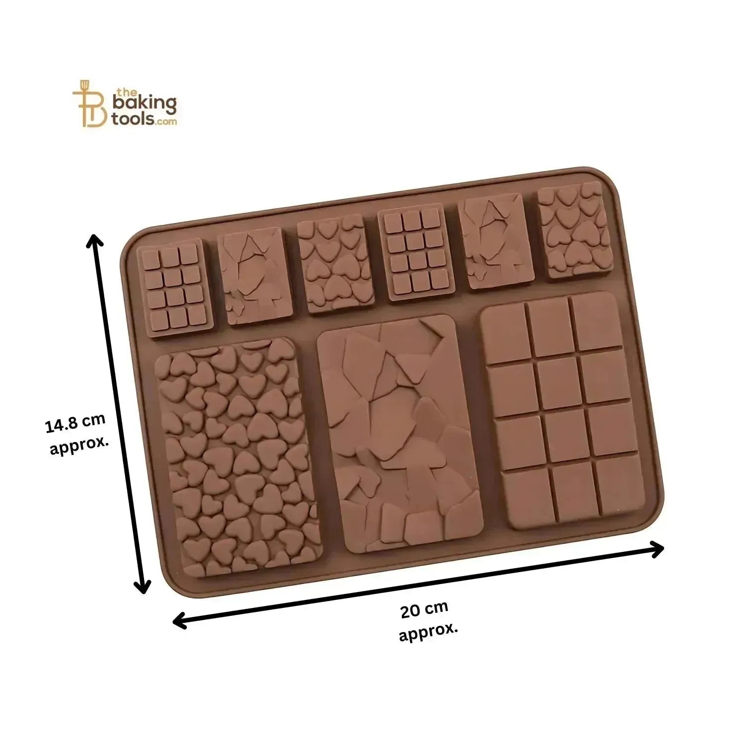 9 Cavity Silicone Multi Chocolate Bar Mould - 002 - thebakingtools.com