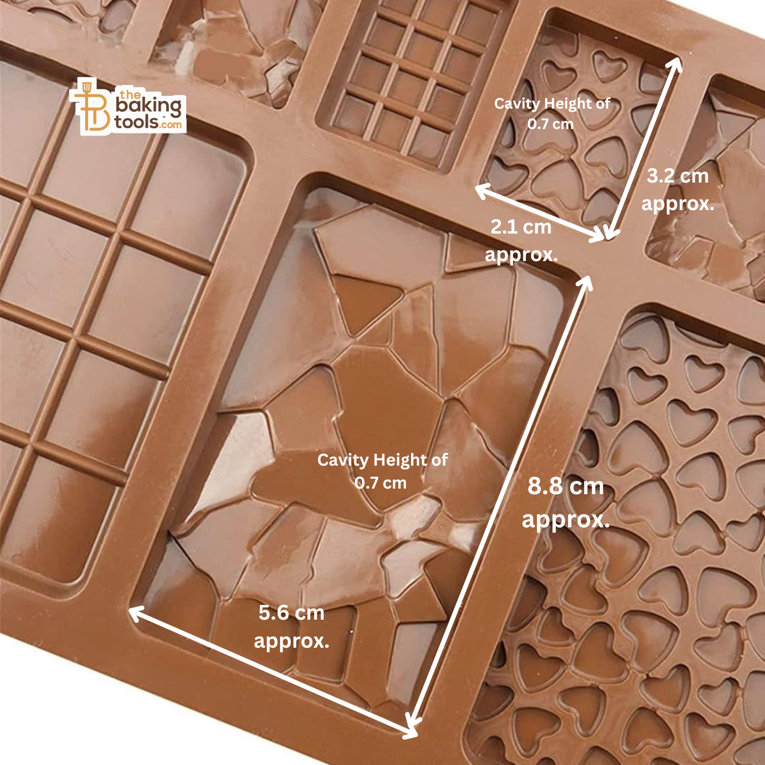 9 Cavities Silicone Multi Chocolate Bar Mould - 002 - thebakingtools.com