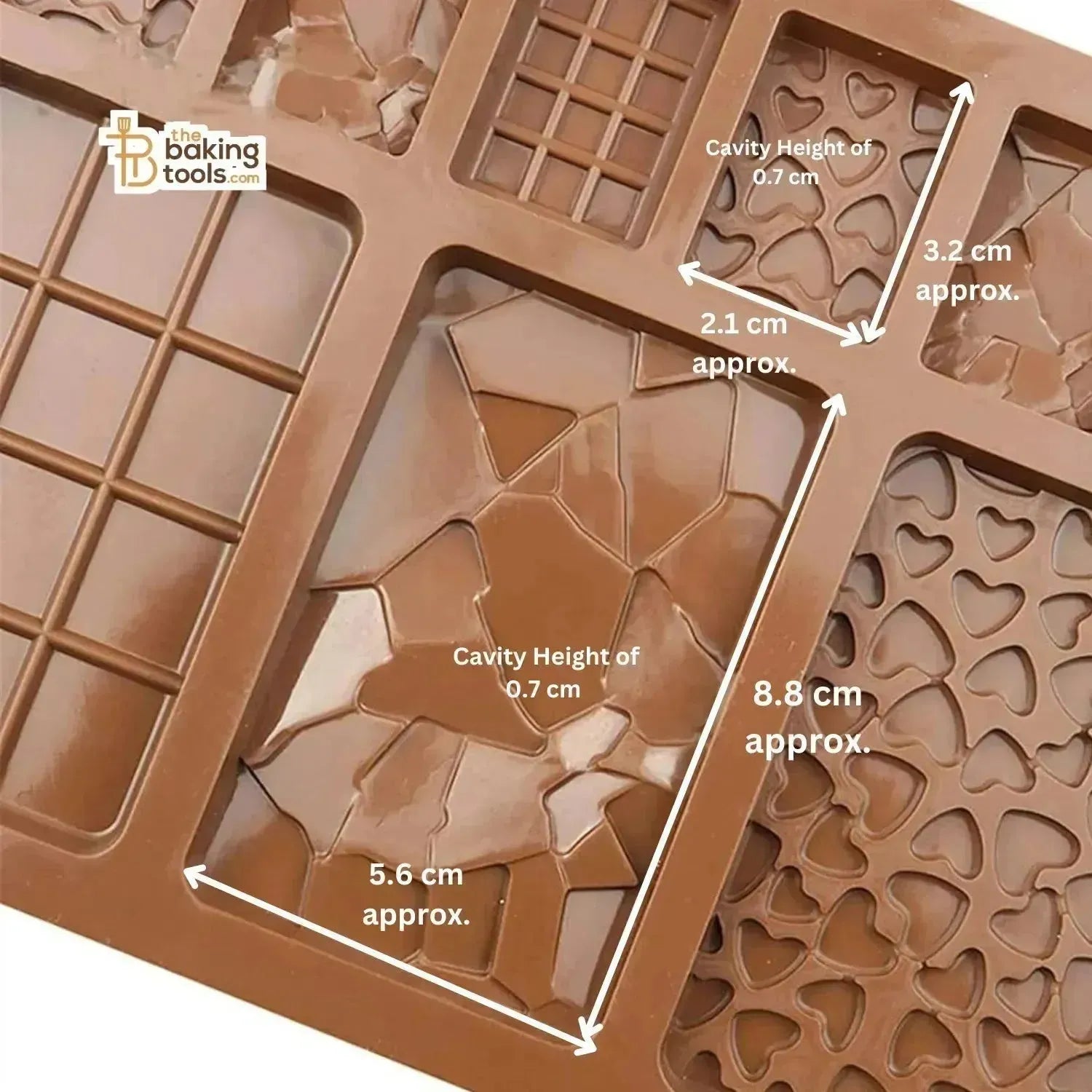 9 Cavity Silicone Multi Chocolate Bar Mould - 002 - thebakingtools.com