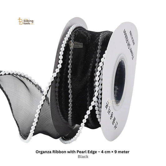 9 Meter Organza Ribbon with Pearl Edge 4 cm WIdth _ 6