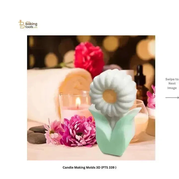 Flower Shape Silicone Candle Mould (PTS 339) - thebakingtools.com