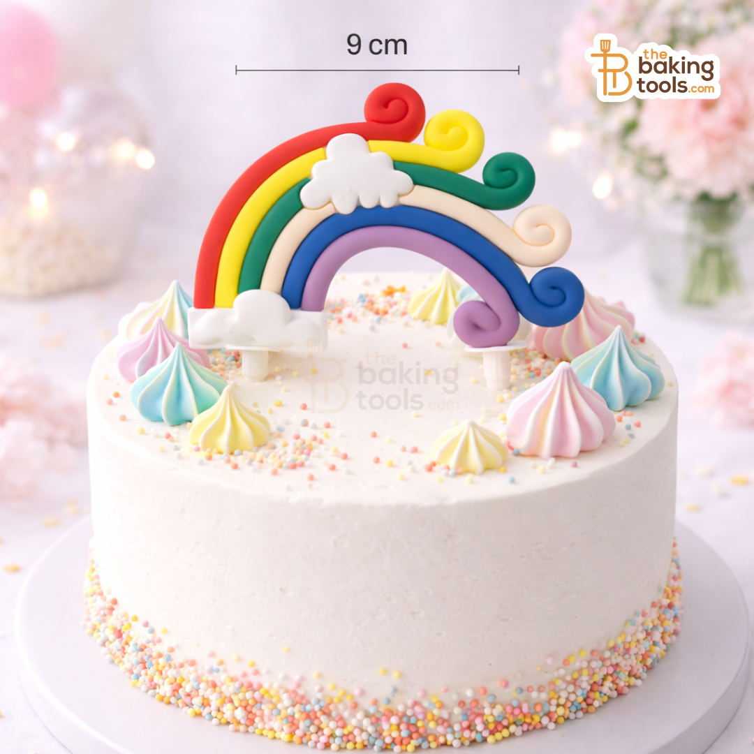 PVC Colorful Rainbow Cake Topper with Cloud, 04