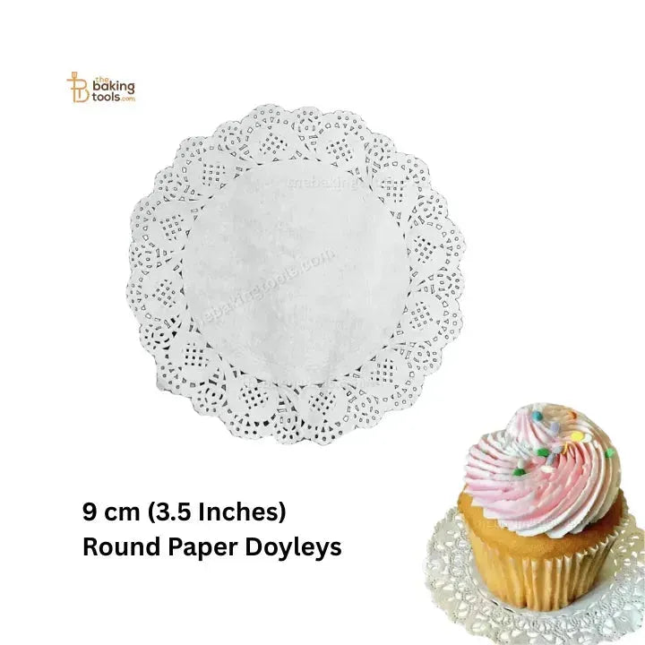 Round Lace Doilies Paper (Pack of 100) - 9 cm (3.5 Inches) - thebakingtools.com