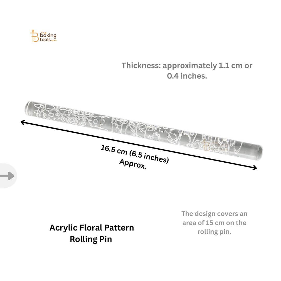 Acrylic Swirl Floral Pattern Fondant Embossing Rolling Pin _ The Baking Tools