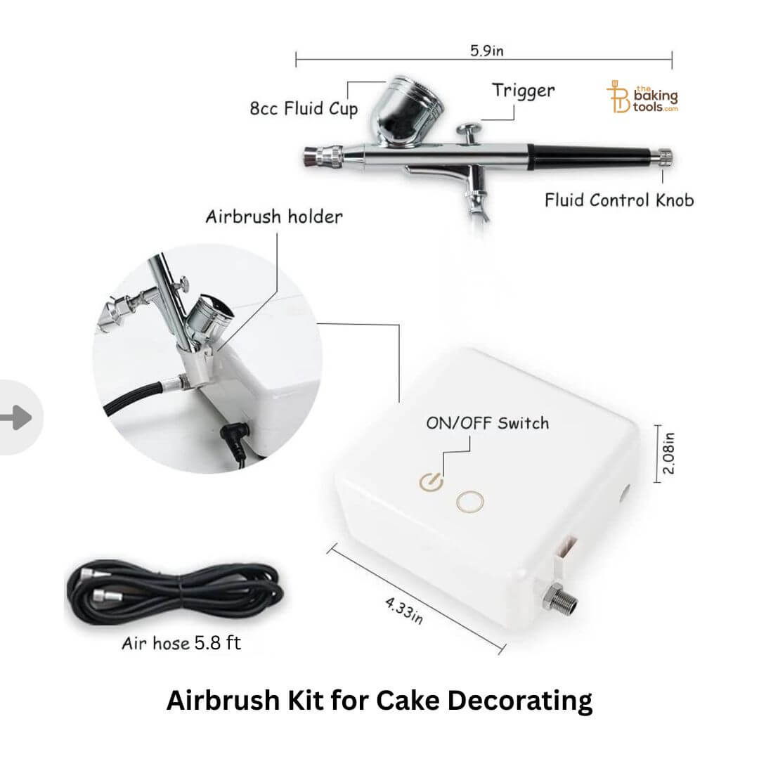 Mini Airbrush Kit for Cake Decorating – Portable Compressor with Airbrush Gun