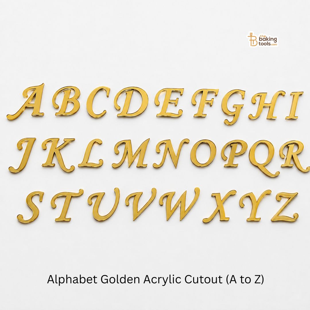 Alphabet Golden Acrylic Cutout (A to Z)
