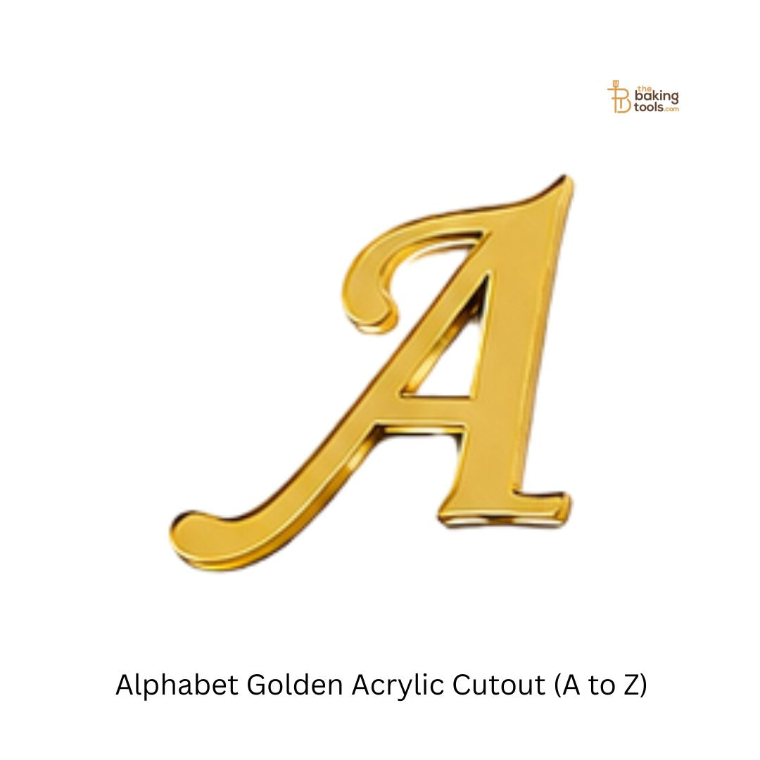 Alphabet Golden Acrylic Cutout (A to Z)