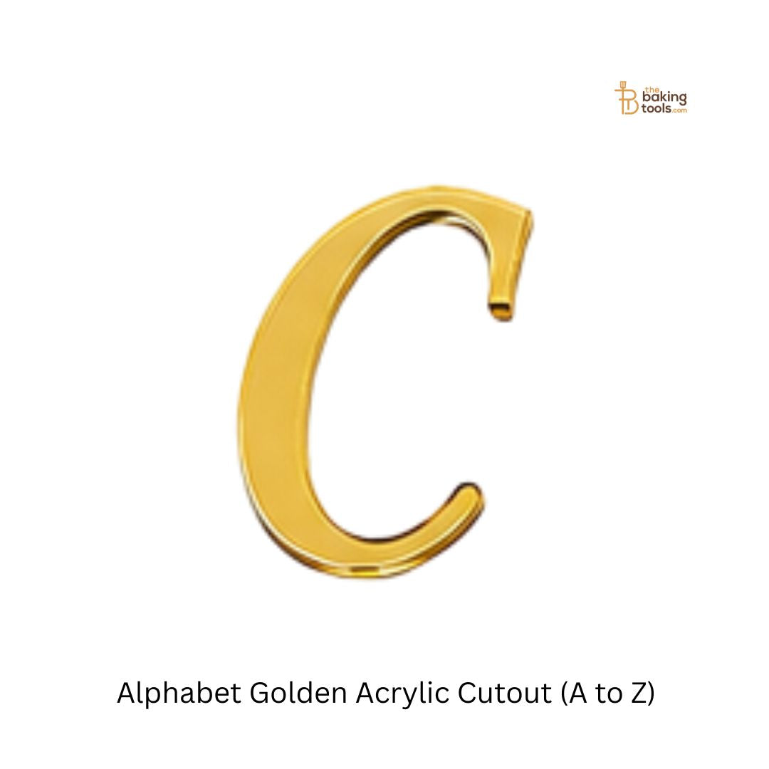 Alphabet Golden Acrylic Cutout (A to Z)