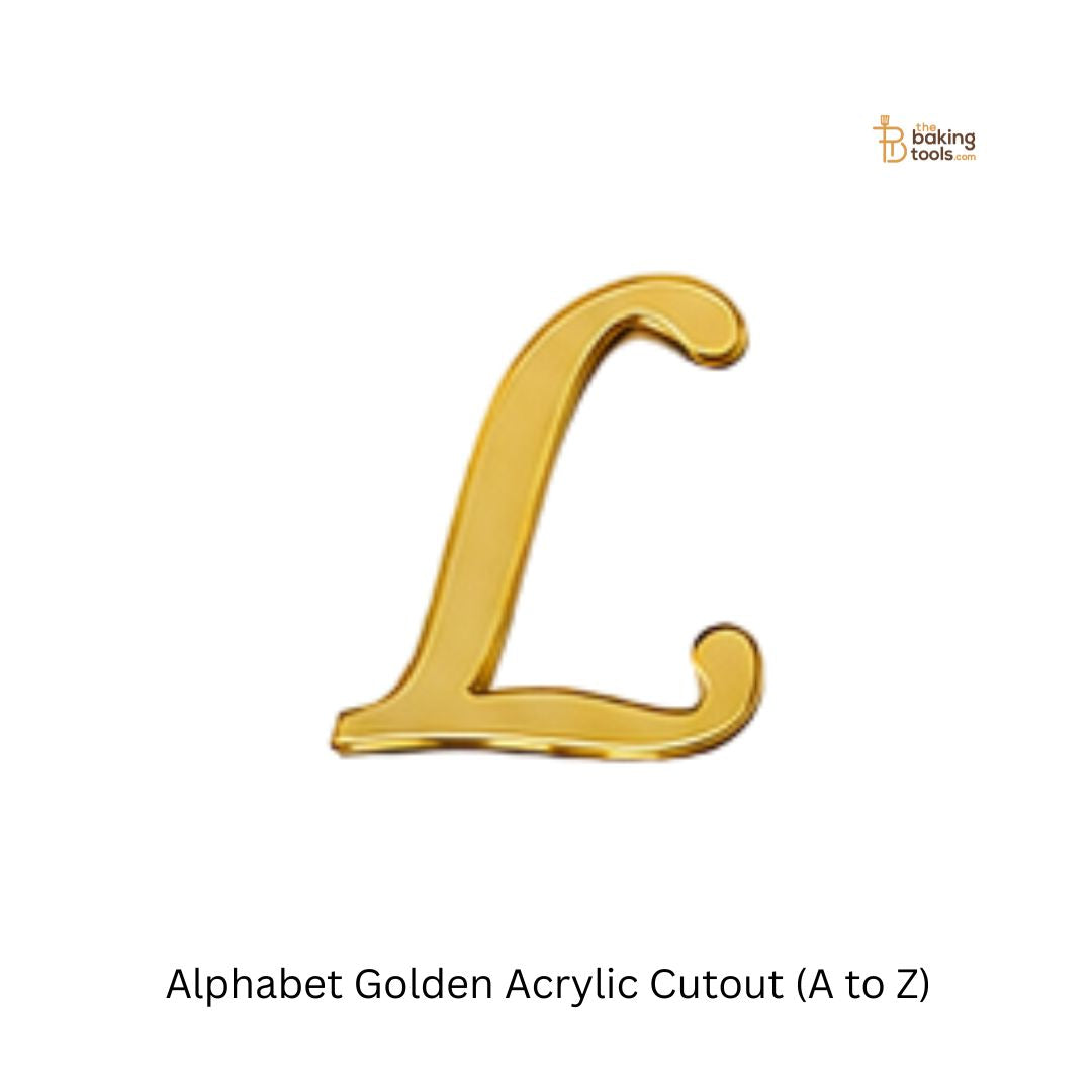 Alphabet Golden Acrylic Cutout (A to Z)