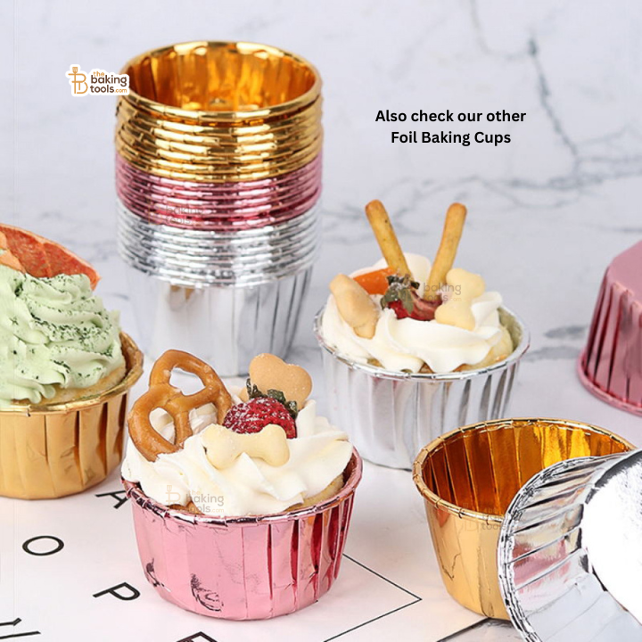 Gold Baking Cups – Direct Bakeable Cupcake Liners for Bake & Serve – Pack of 50