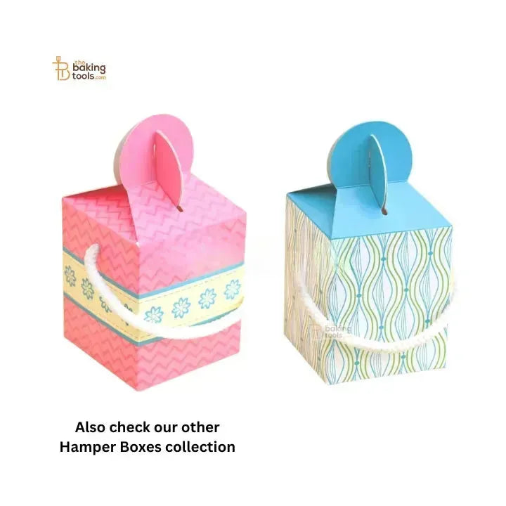 Blue Mini Chocolate Hamper Box with Rope Handle - 10 PCS #1634 B - thebakingtools.com
