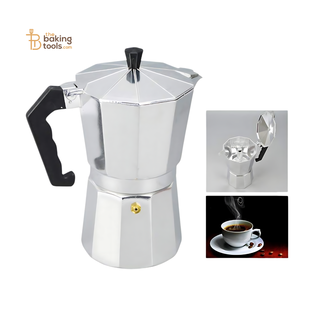 Aluminum Espresso Moka Pot Coffee Maker Percolators Coffee Maker 3-Cup, 1- Piece