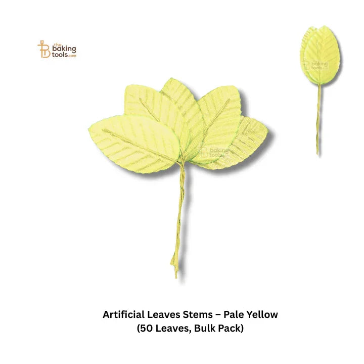 Artificial Leaves Stems – Pale Yellow (50 Pcs Leaf)