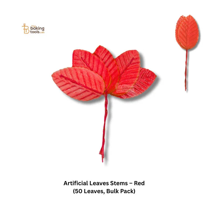 Artificial Leaves Stems – Red (50 Pcs Leaf)