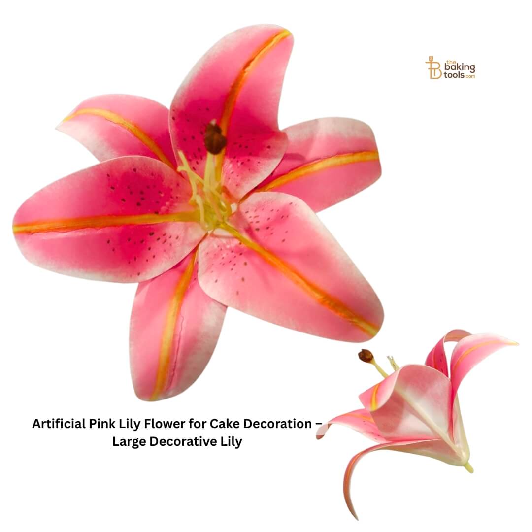 Artificial Pink Lily Flower for Cake Decoration – Large Decorative Lily