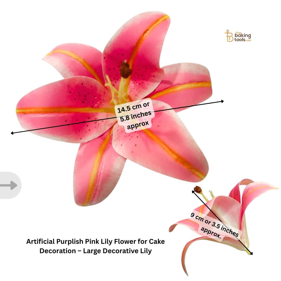 Artificial Pink Lily Flower for Cake Decoration – Large Decorative Lily