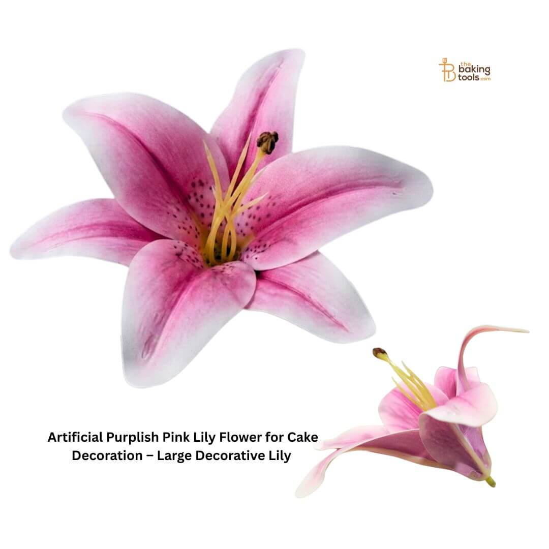 Artificial Purplish Pink Lily Flower for Cake Decoration – Large Decorative Lily