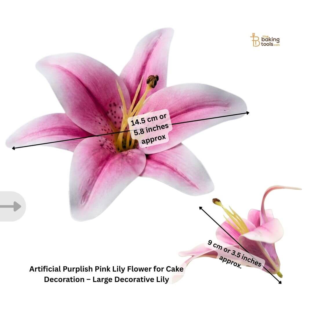 Artificial Purplish Pink Lily Flower for Cake Decoration – Large Decorative Lily