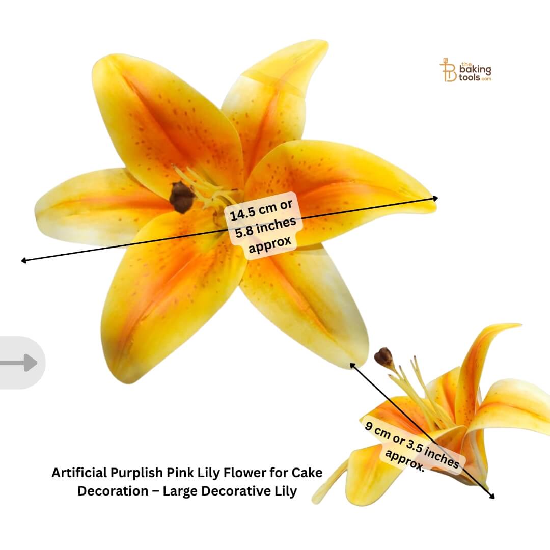Artificial Yellow Lily Flower for Cake Decoration – Large Decorative Lily