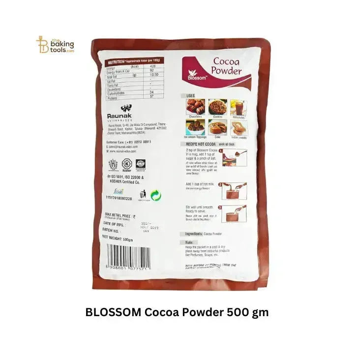 BLOSSOM Pure Cocoa Powder - 500 Grams - thebakingtools.com