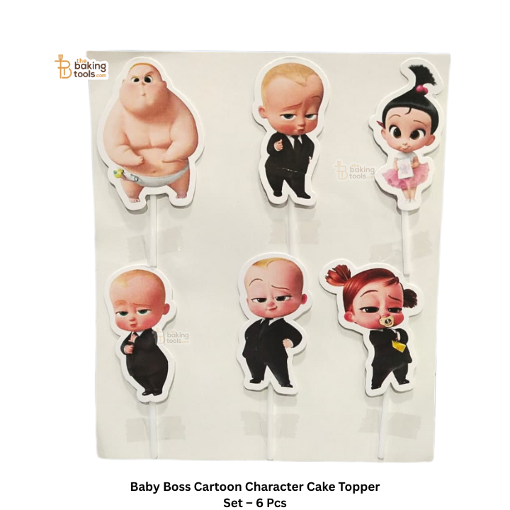 Baby Boss Cartoon Character Cake Topper Set – 6 Pcs