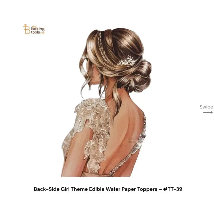 Back-Side Girl Theme Edible Wafer Paper Toppers – #TT-39 - thebakingtools.com