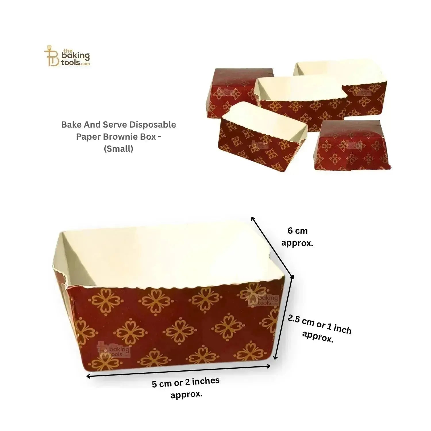 Bake And Serve Disposable Paper Brownie Box - Square (Small) - thebakingtools.com