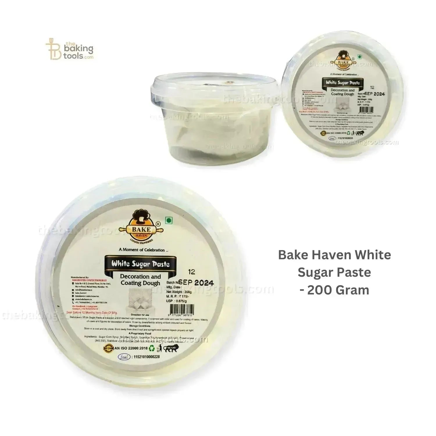 Bakehaven White Sugar Paste - 200 Grams - thebakingtools.com