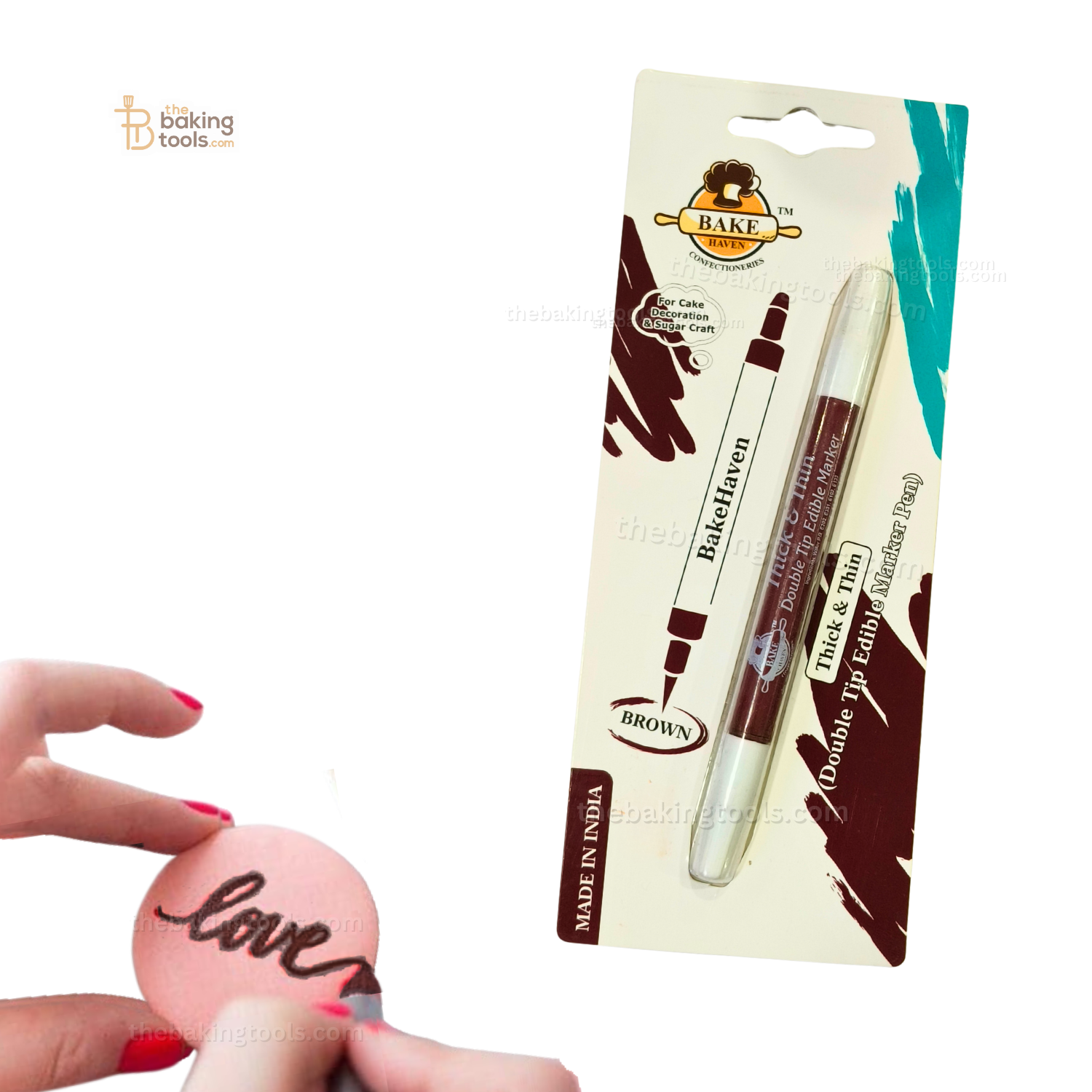 Bakehaven Edible Brown Marker Pen With Double Tip | The Baking Tools - thebakingtools.com