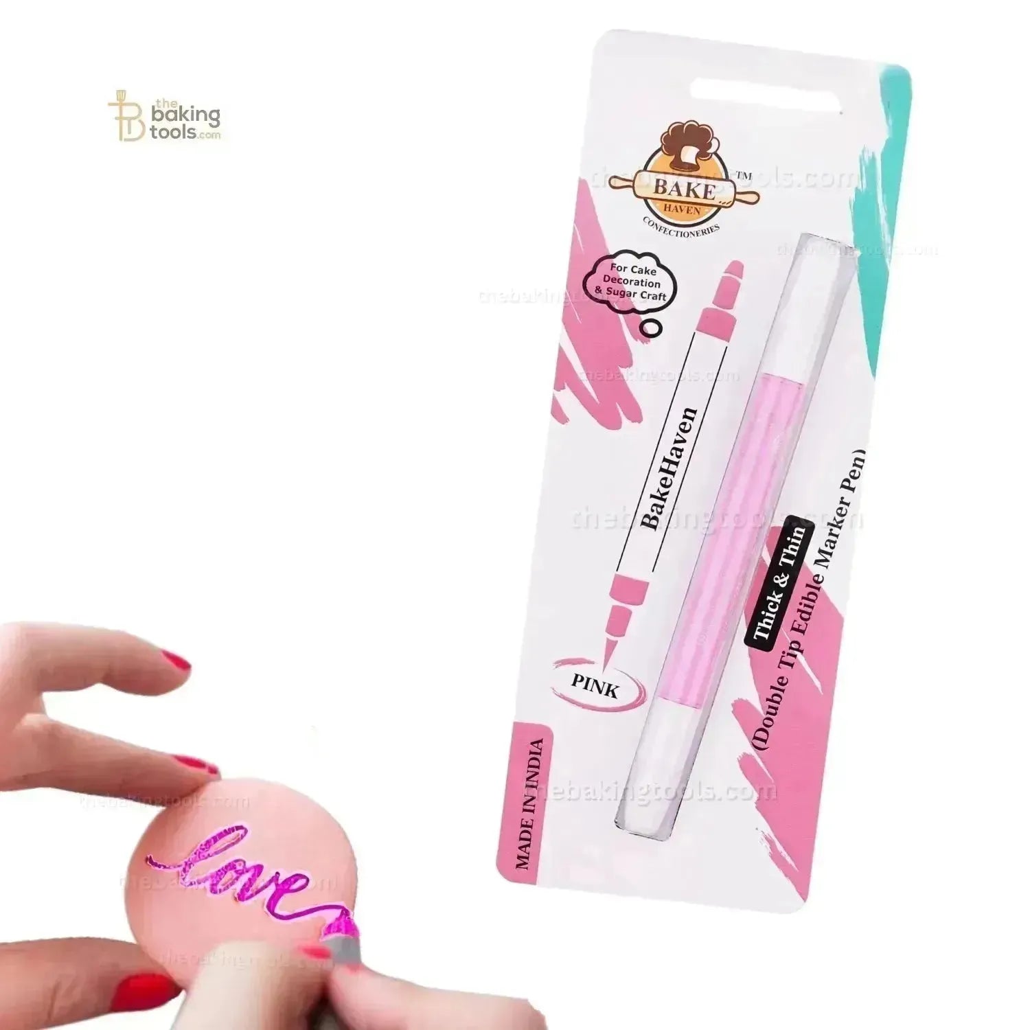 Bakehaven Edible Pink Marker Pen With Double Tip | The Baking Tools - thebakingtools.com