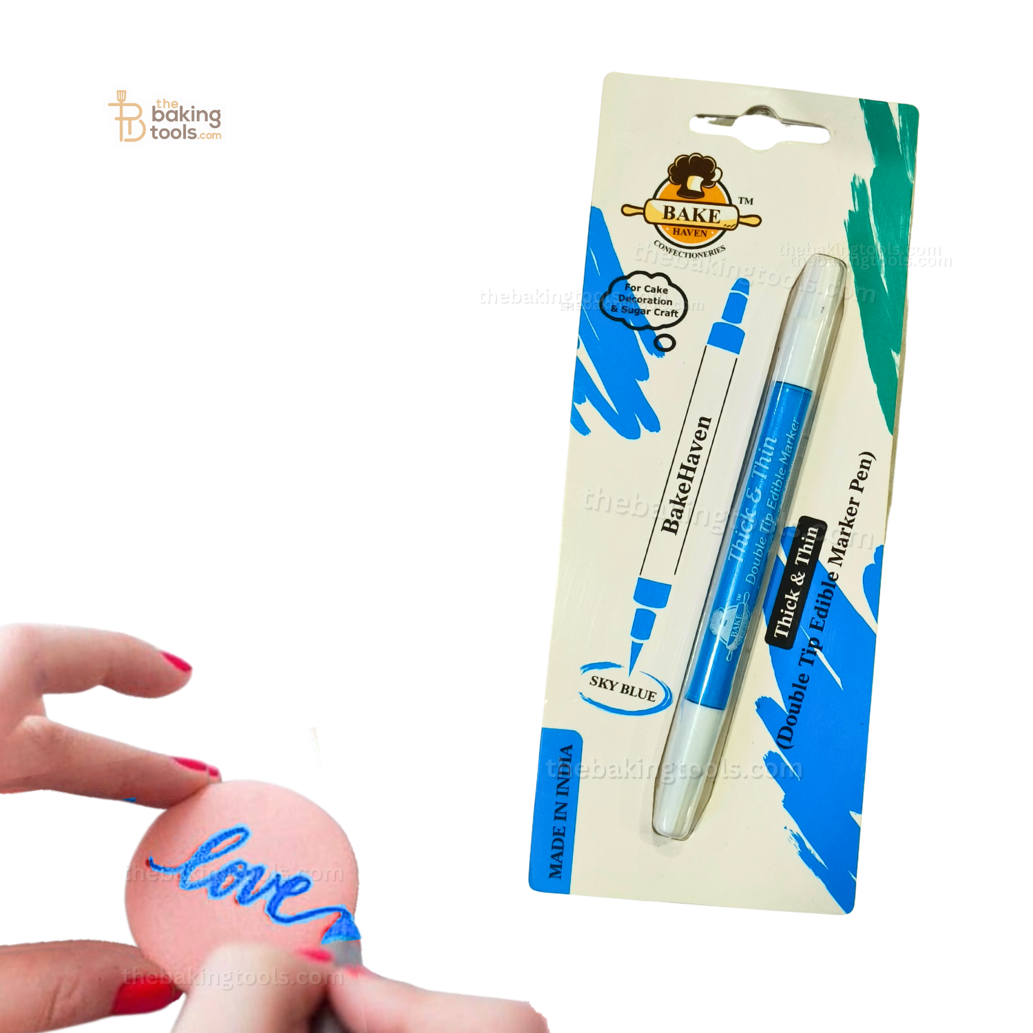 Bakehaven Edible Sky Blue Marker Pen With Double Tip | The Baking Tools - thebakingtools.com