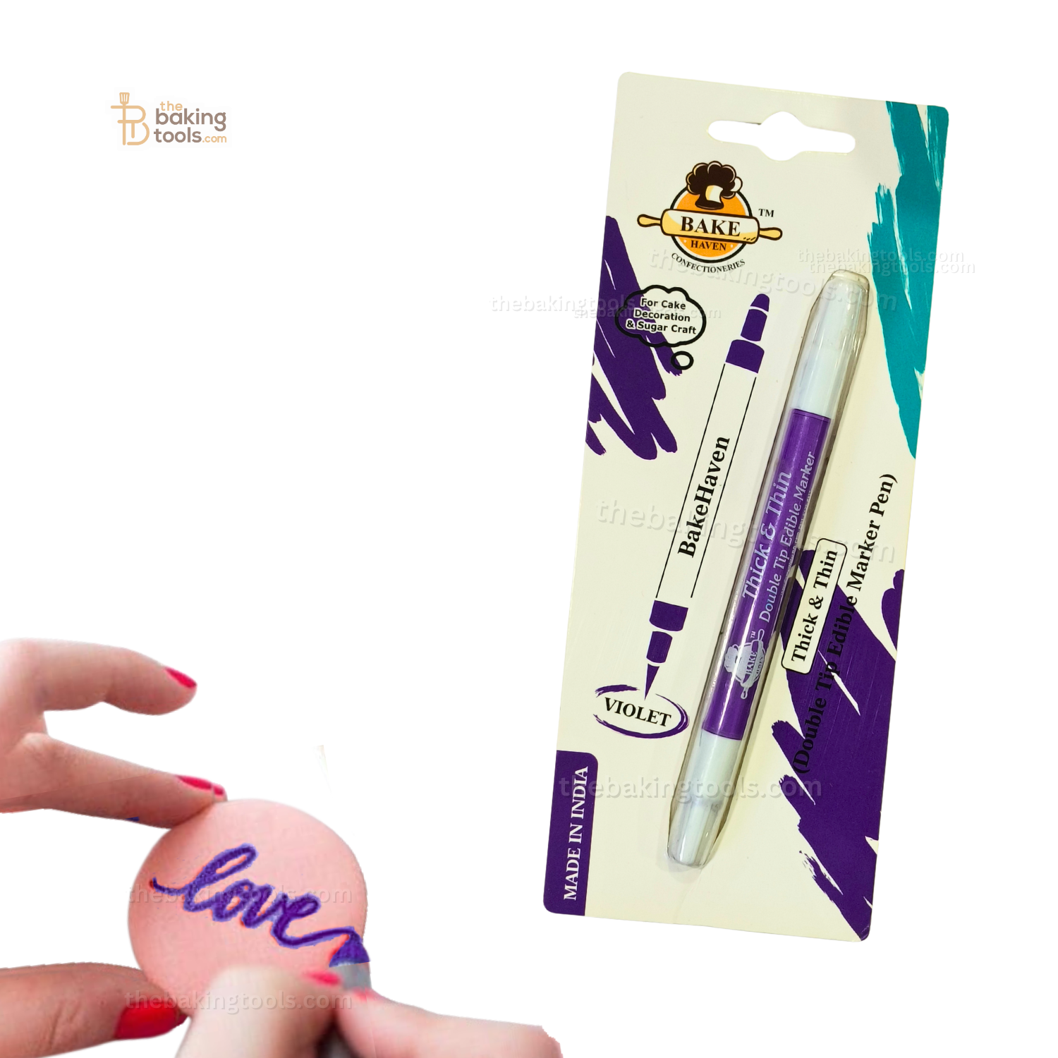 Bakehaven Edible Violet Marker Pen With Double Tip | The Baking Tools - thebakingtools.com