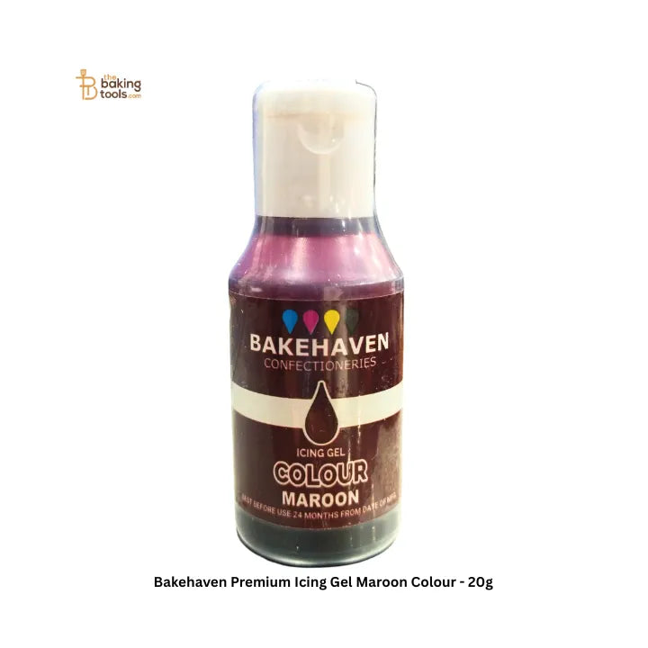 Bakehaven Premium Icing Gel Maroon Colour - 20g