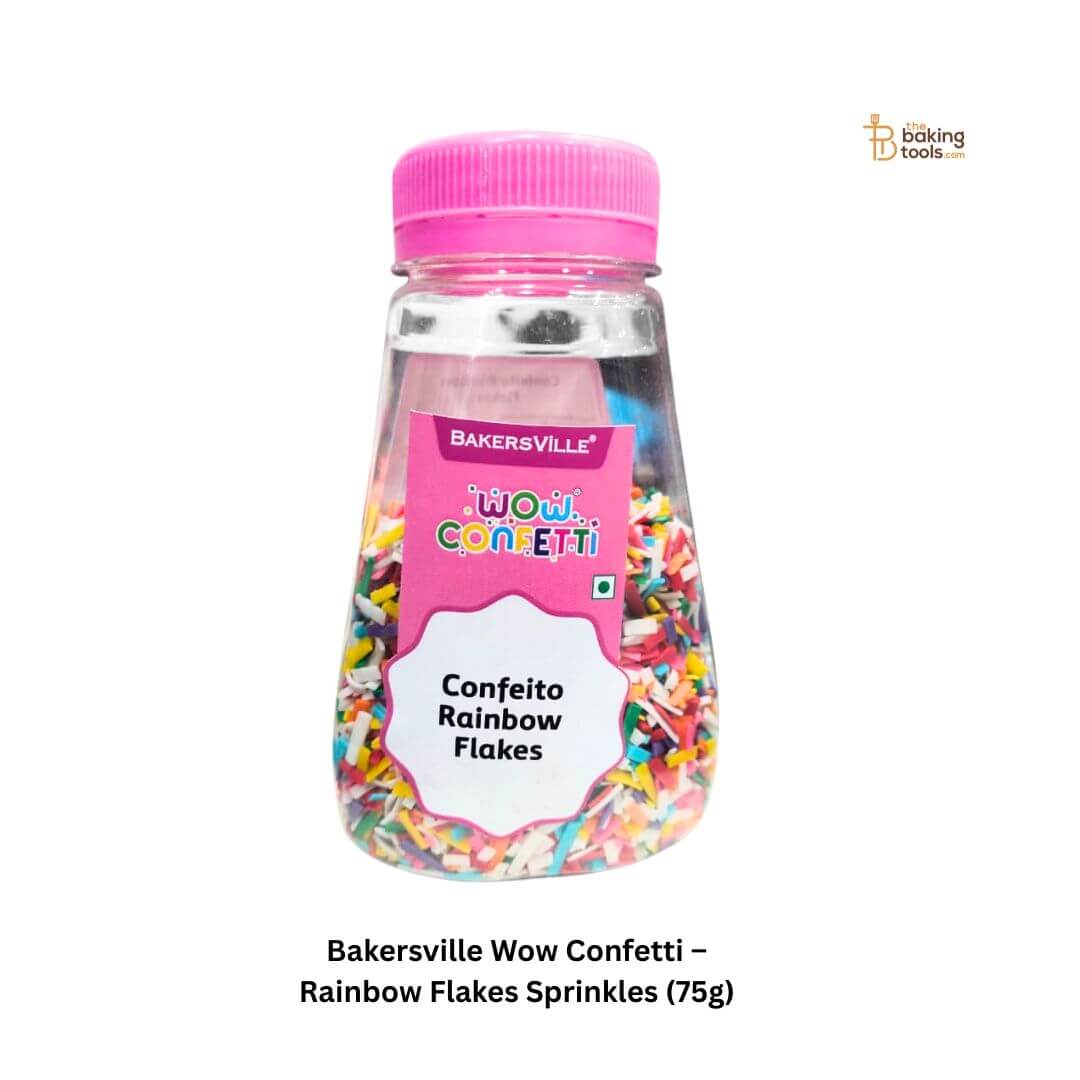 Bakersville Wow Confetti – Rainbow Flakes Sprinkles (75g)