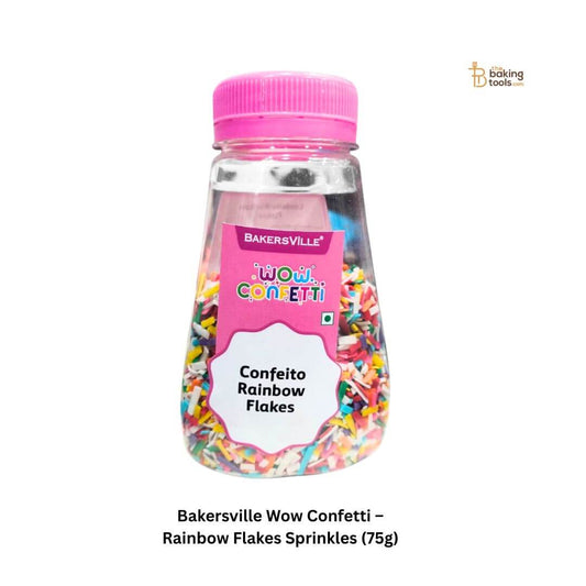 Bakersville Wow Confetti – Rainbow Flakes Sprinkles (75g)