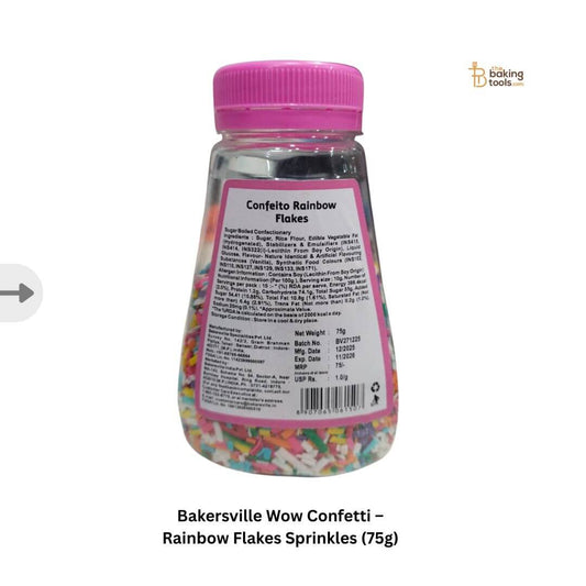 Bakersville Wow Confetti – Rainbow Flakes Sprinkles (75g)