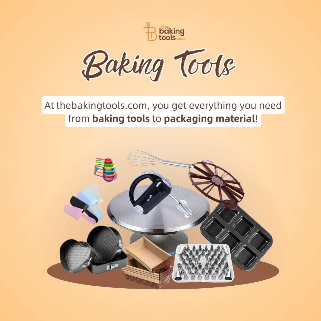 Collection of baking tools with a variety of baking tools and accessories
